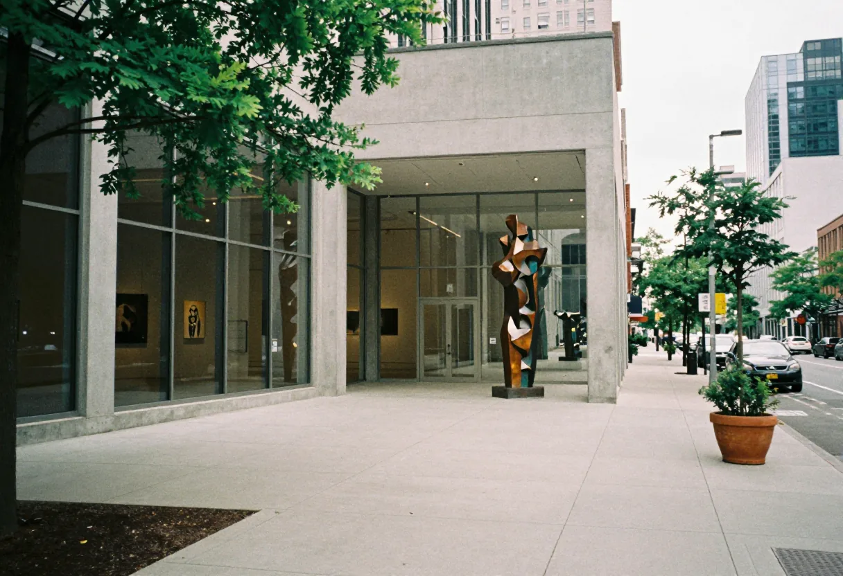 Modern art gallery in city, showcasing Black visual arts growth and investment.