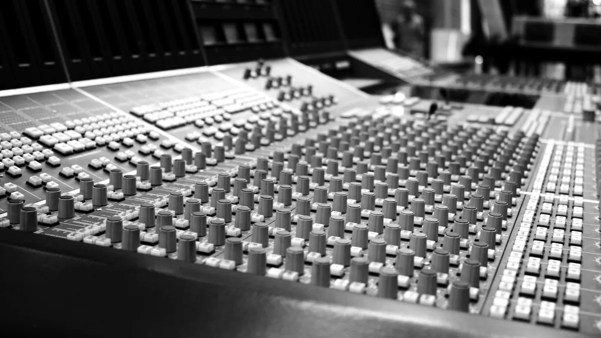 A studio mixing desk.
