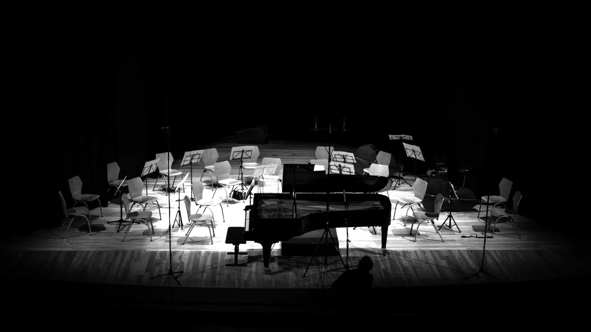 An empty stage set for a show.