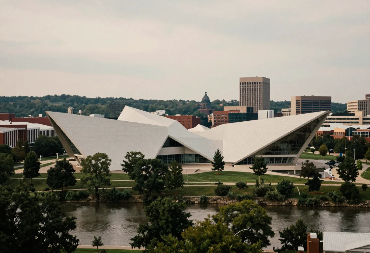 Modern building with angular design, reflecting Richmond's contemporary art scene, Institute for Contemporary Art.